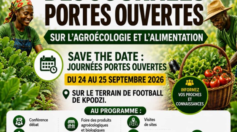 Valorisation des produits agroécologiques : Des journées portes ouvertes se tiendront les 24 et 25 septembre prochain à Kpalimé