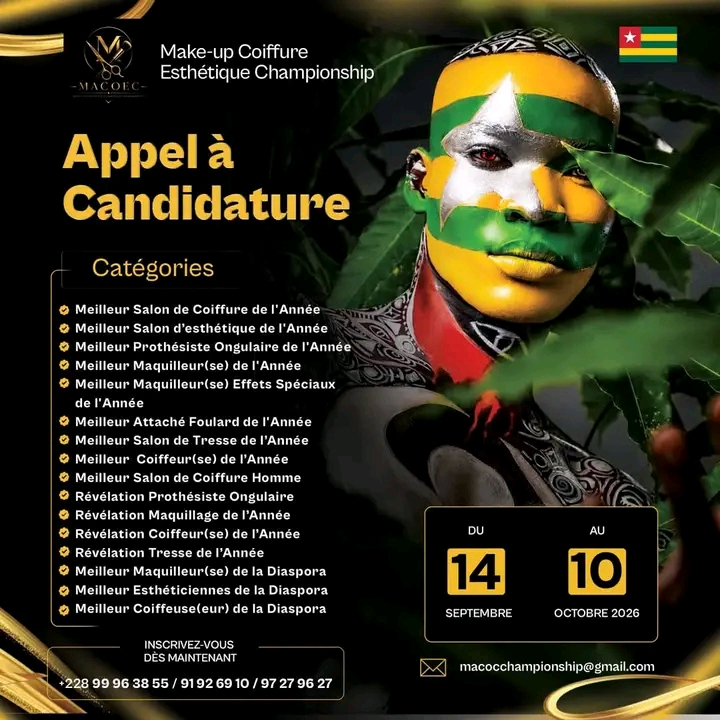 Métiers de la beauté au Togo et à la diaspora : Ouverture du MACOEC, les experts passionnés appelés à candidater